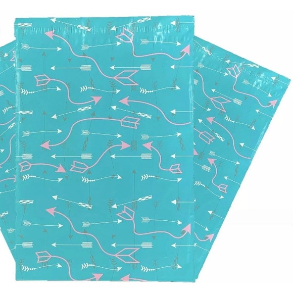 Other - 100 qty Poly Mailers Teal Arrow Pattern. Cute Shipping Envelopes 10x13 Bulk